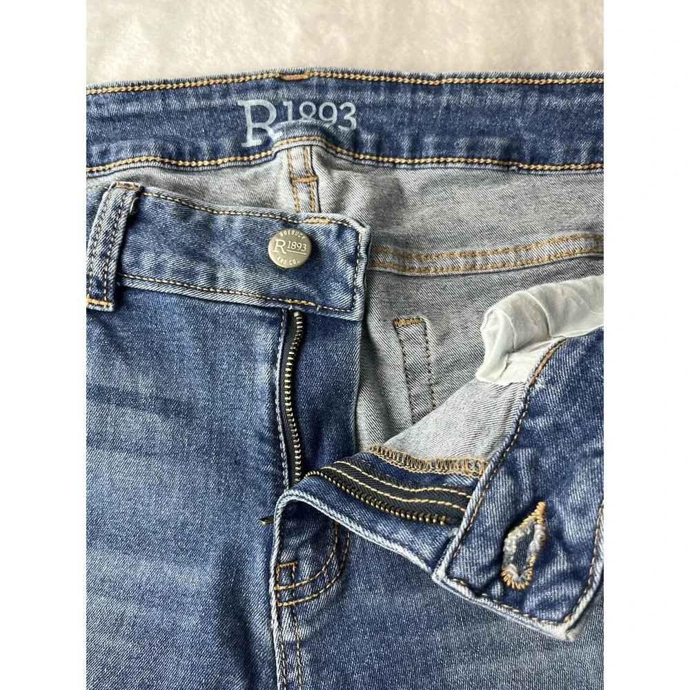R1893 Women's Denim Bootcut Stretch Distressed Blue Light Wash Jeans Size 10